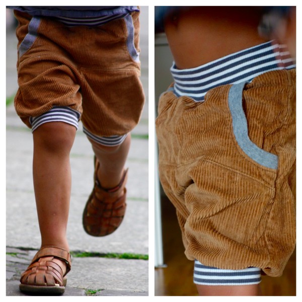 Kurze Pumphose Cord, Camel