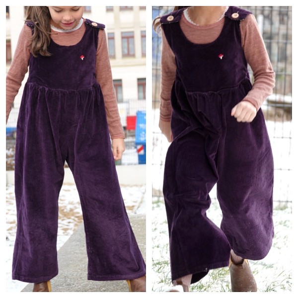 Cord-Jumpsuit, Lila