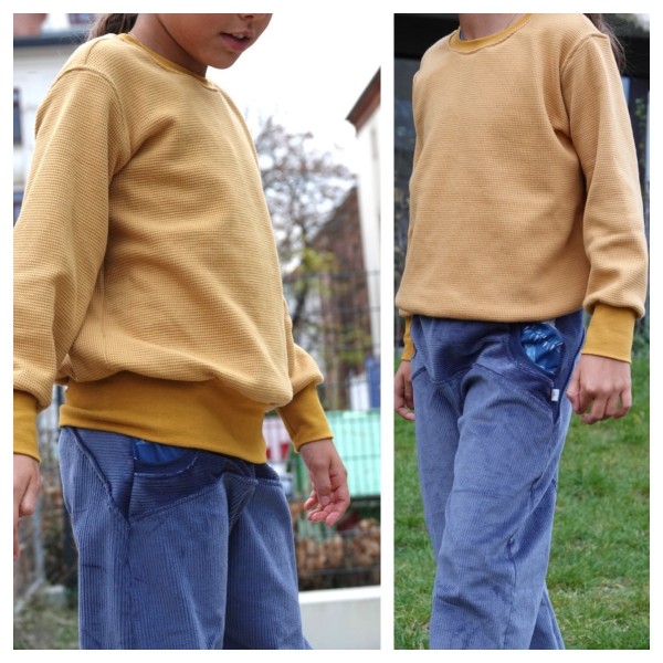 Sweatshirt Baumwollwaffel-Jersey, Gelb