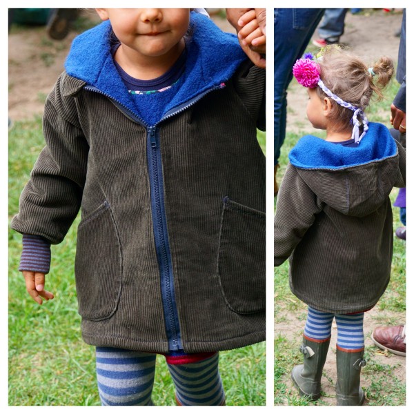 Jacke Cord/Wollwalk, Oliv/Marine