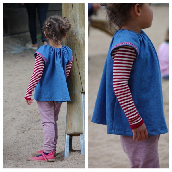 Hängerchen, Jeans mit Zierkante