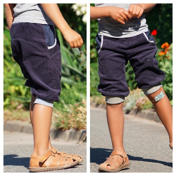 Kurze Pumphose Cord, Navy