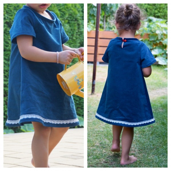 Kleid Feincord, Petrol