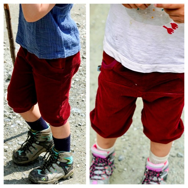 Kurze Pumphose Cord, Bordeaux