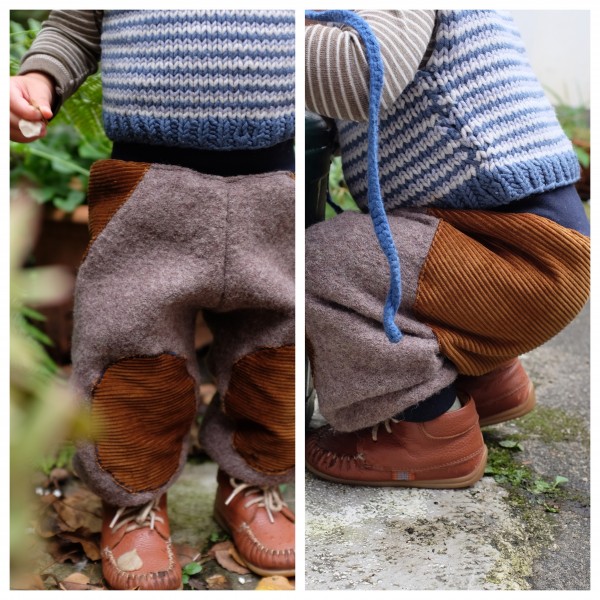 Walkhose mit Flicken vorne und hinten, Sand