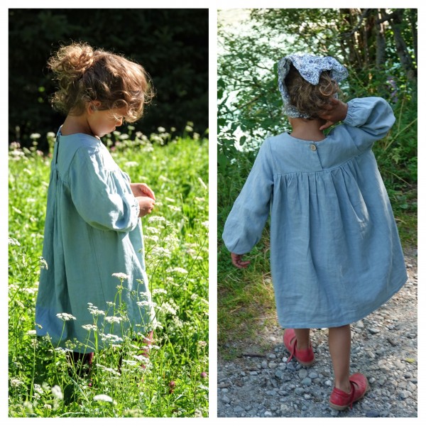 Kleid Leinen, Staub Aqua