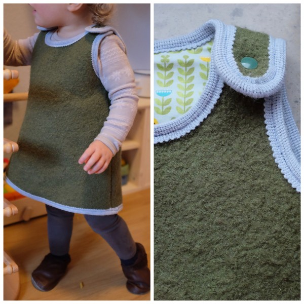 Kleid Wollwalk, Grün