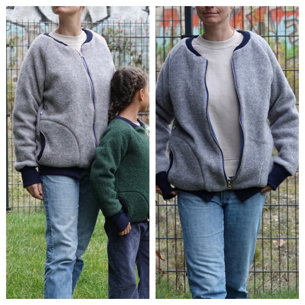 College-Jacke, Wollfleece/Jersey