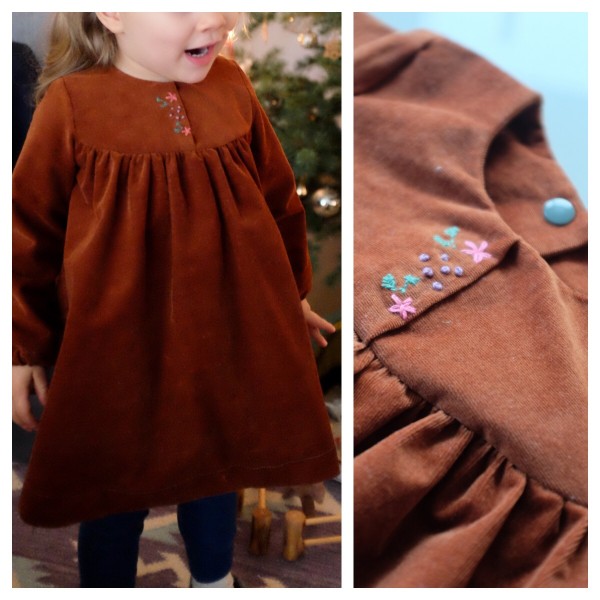 Kleid Feincord, Rostrot